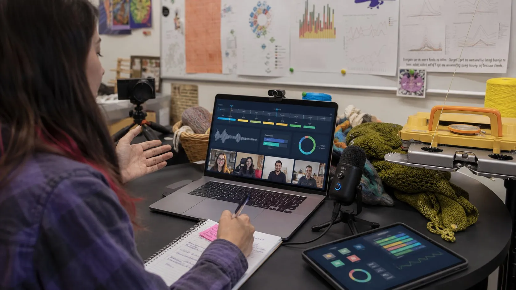 A photorealistic AI meeting assistant work moment showing where Fathom fits before a city decision