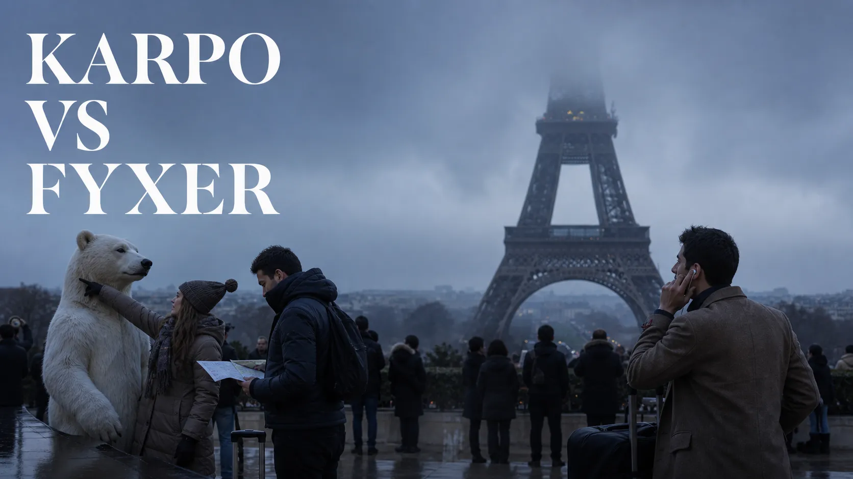 Karpo versus Fyxer in a photorealistic editorial comparison.