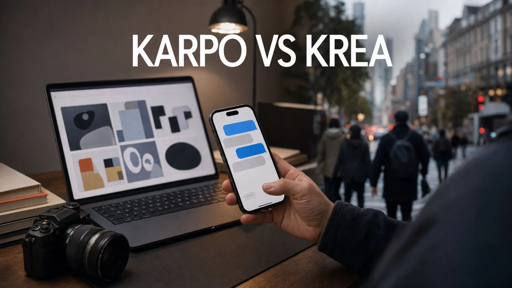 Photorealistic Karpo versus Krea comparison using a split environment composition