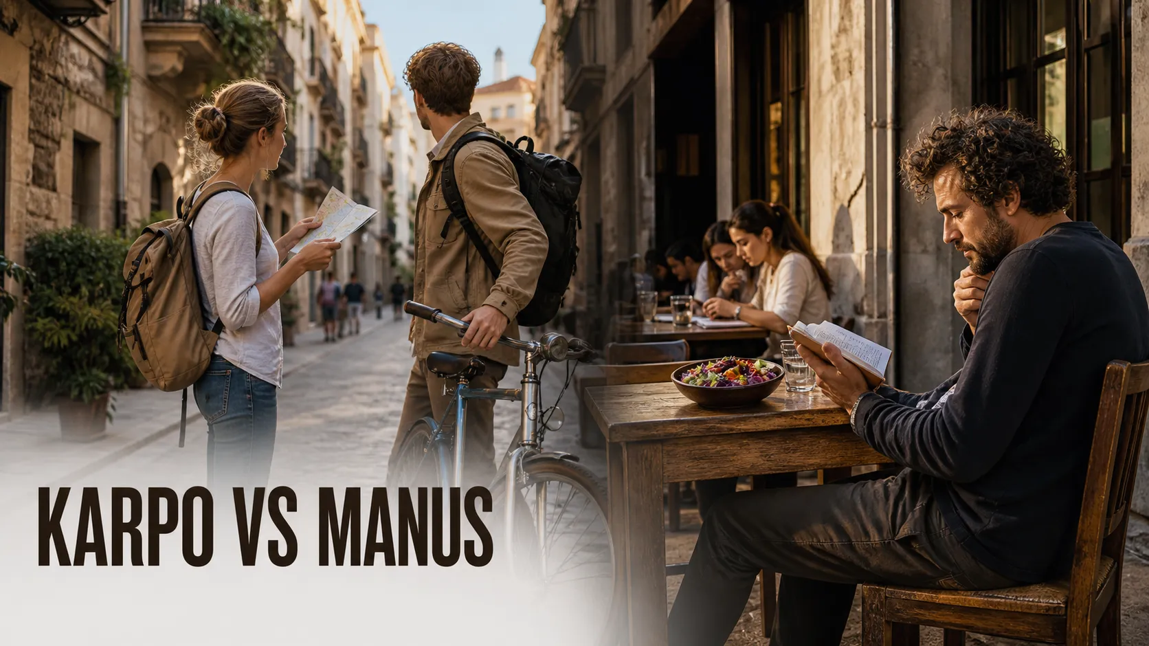 Karpo versus Manus in a photorealistic editorial comparison.