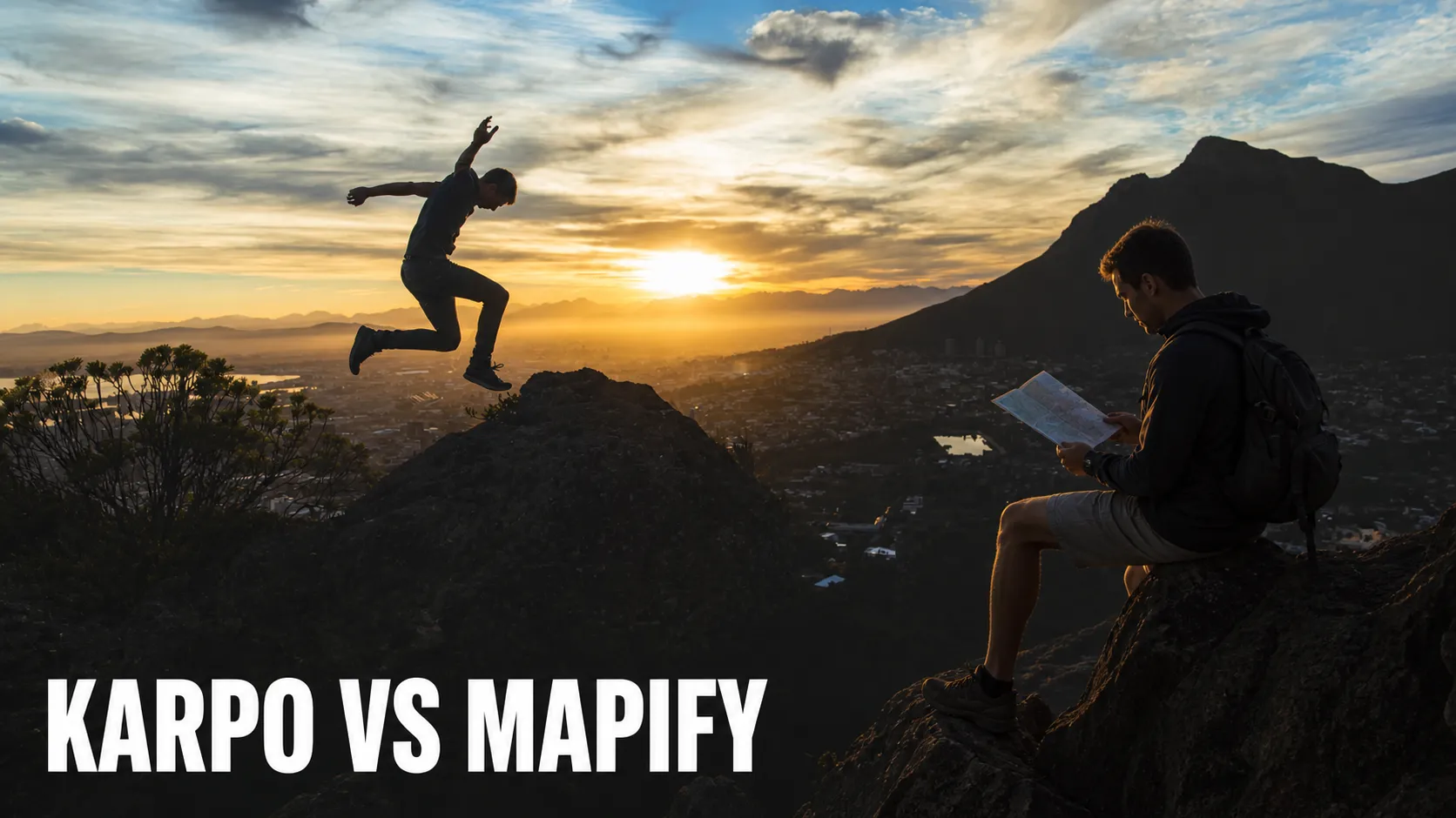 Karpo versus Mapify in a photorealistic editorial comparison.