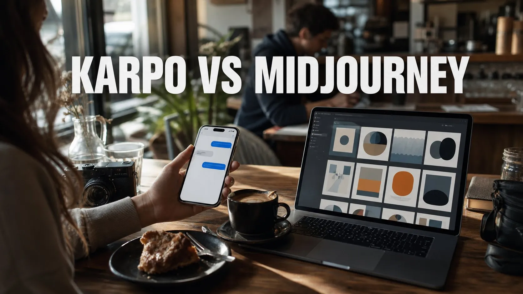 Photorealistic Karpo versus Midjourney comparison using a interior counter composition