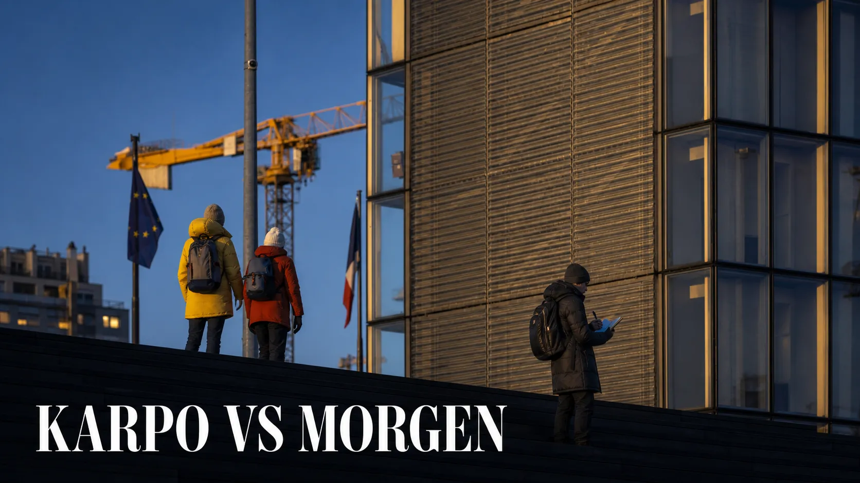 Karpo versus Morgen in a photorealistic editorial comparison.