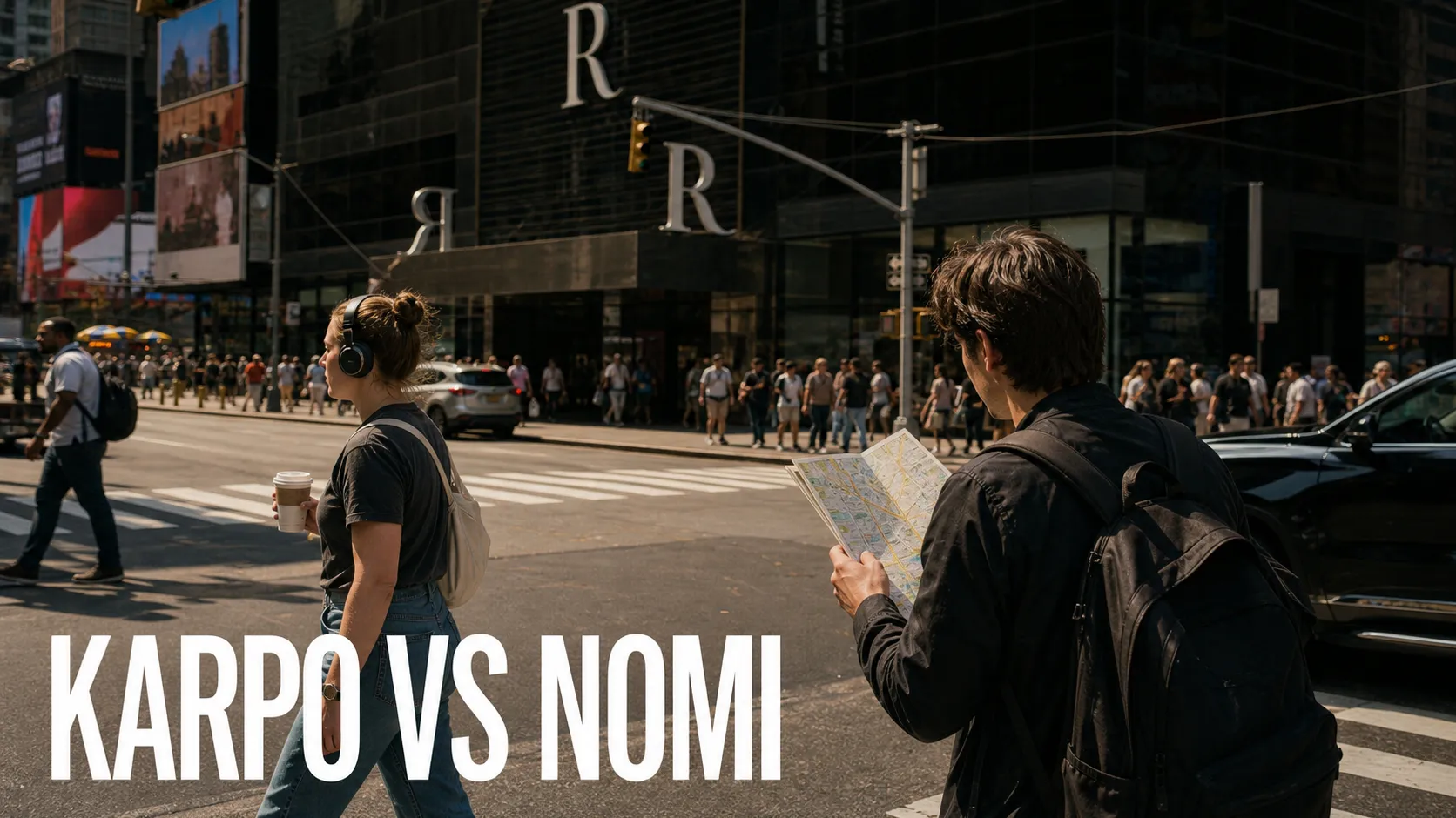 Karpo versus Nomi in a photorealistic editorial comparison.
