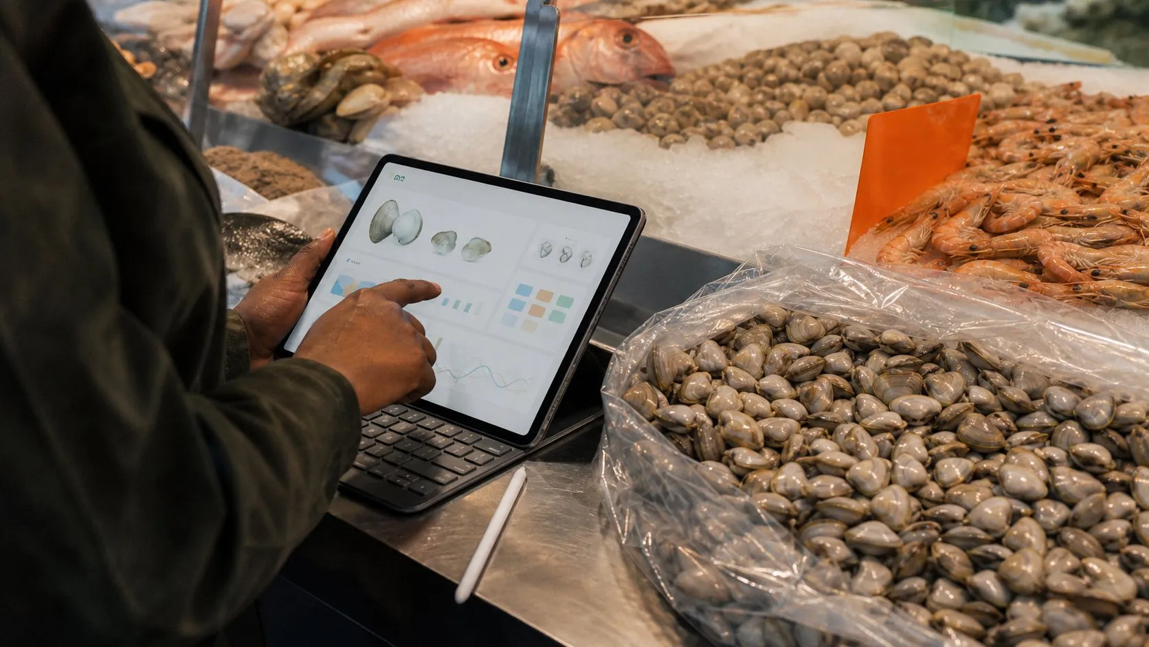 A photorealistic AI shopping assistant work moment showing where Phia fits before a city decision