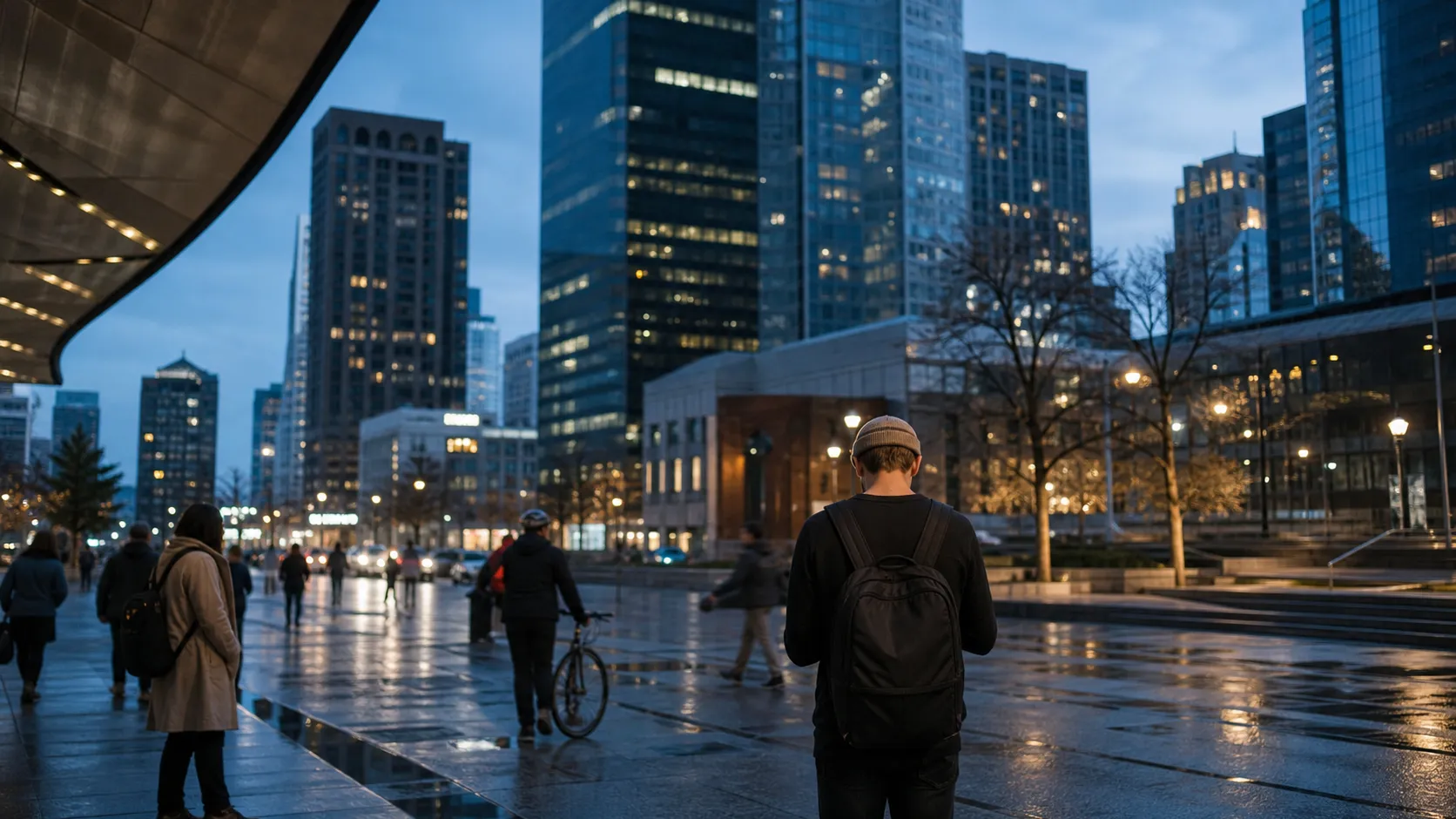Photorealistic scene showing Karpo coordinating the wider day around Pi.
