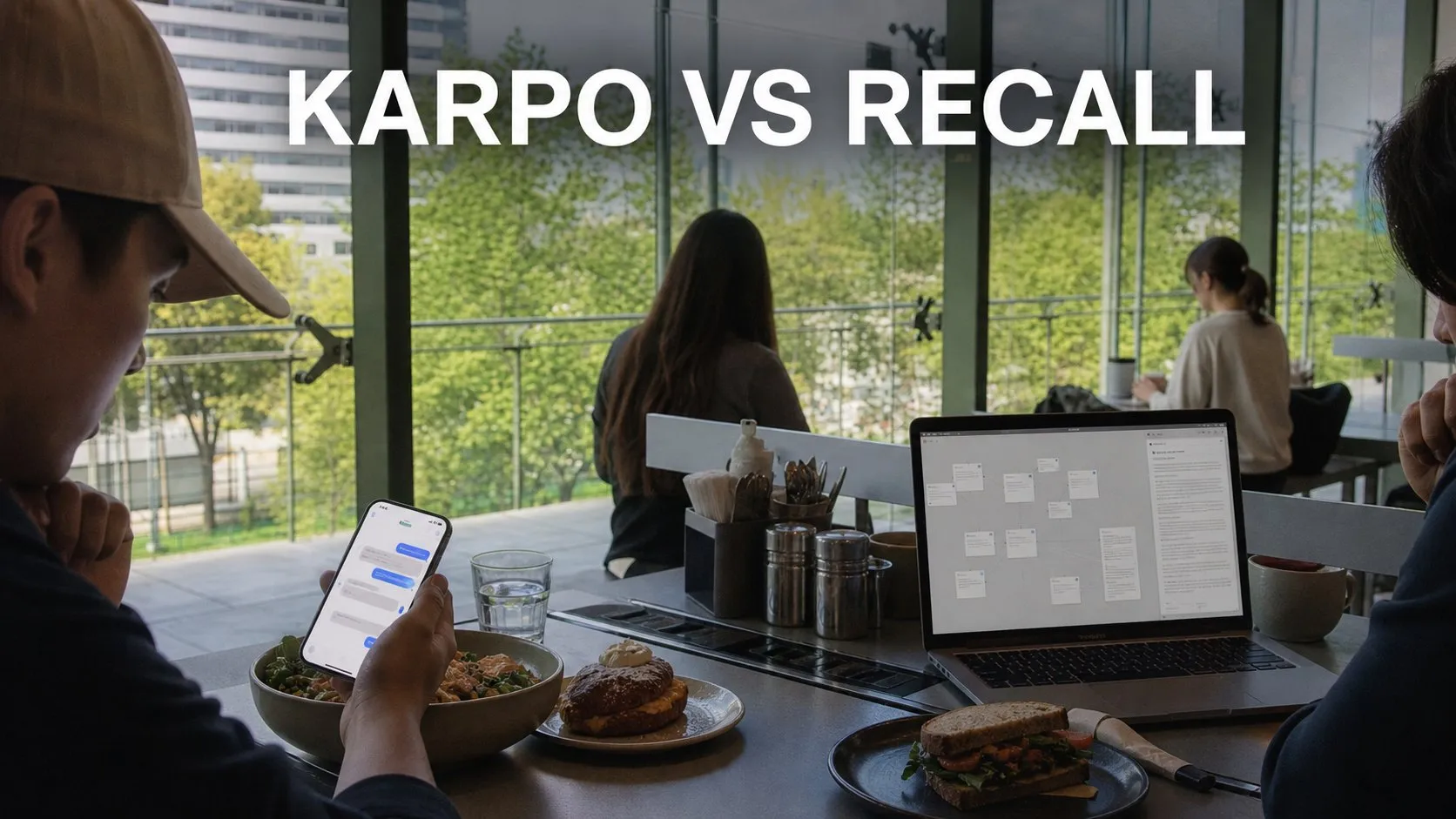 Photorealistic Karpo versus Recall comparison using a interior counter composition