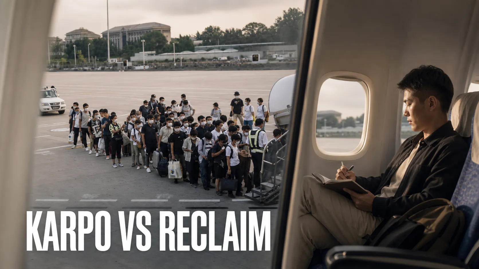 Karpo versus Reclaim in a photorealistic editorial comparison.