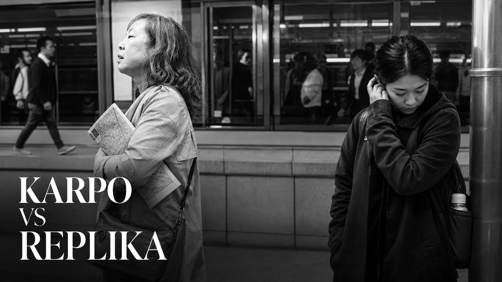 Karpo versus Replika in a photorealistic editorial comparison.