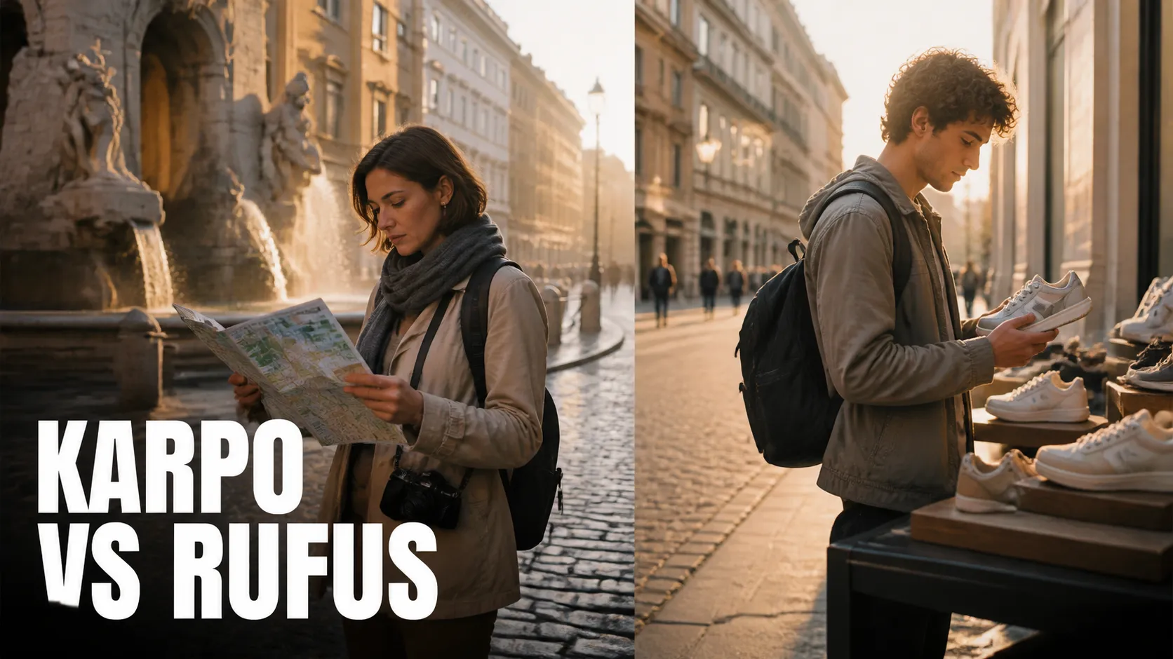 Karpo versus Rufus in a photorealistic editorial comparison.