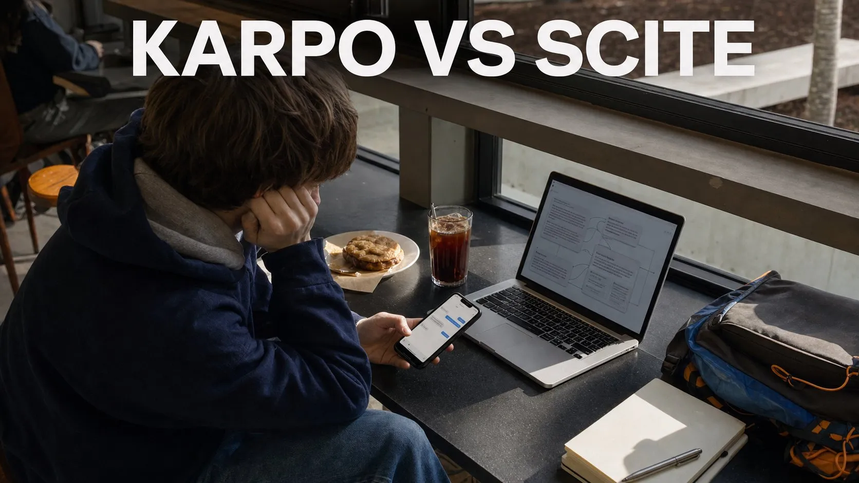 Photorealistic Karpo versus Scite comparison using a interior counter composition