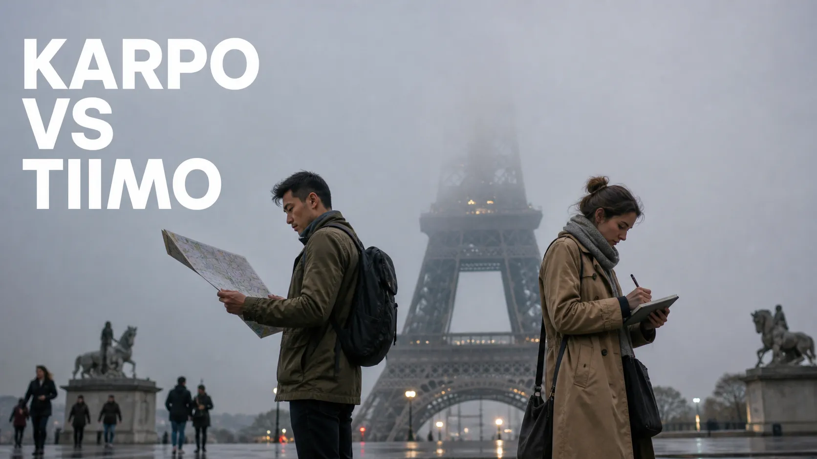 Karpo versus Tiimo in a photorealistic editorial comparison.