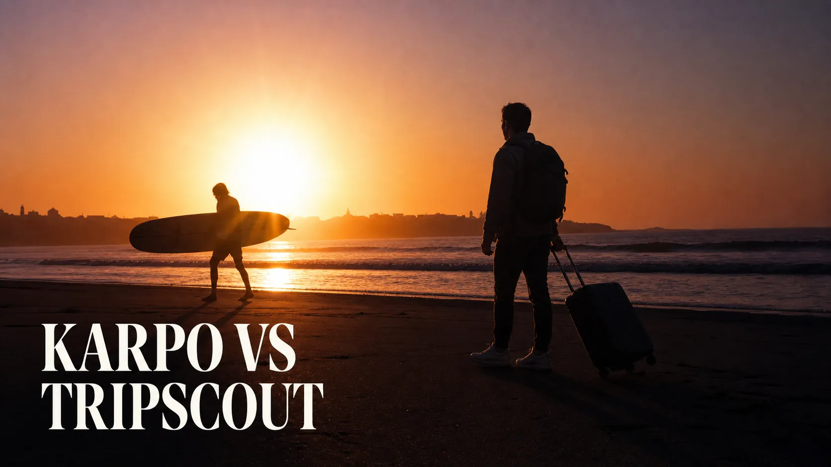 Karpo versus TripScout in a photorealistic editorial comparison.