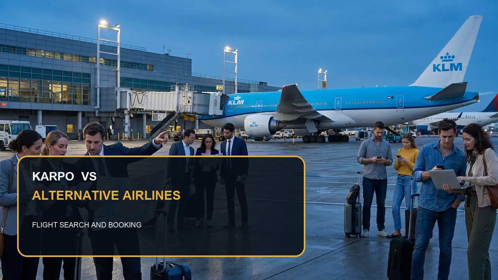 Karpo versus Alternative Airlines in a photorealistic editorial comparison.