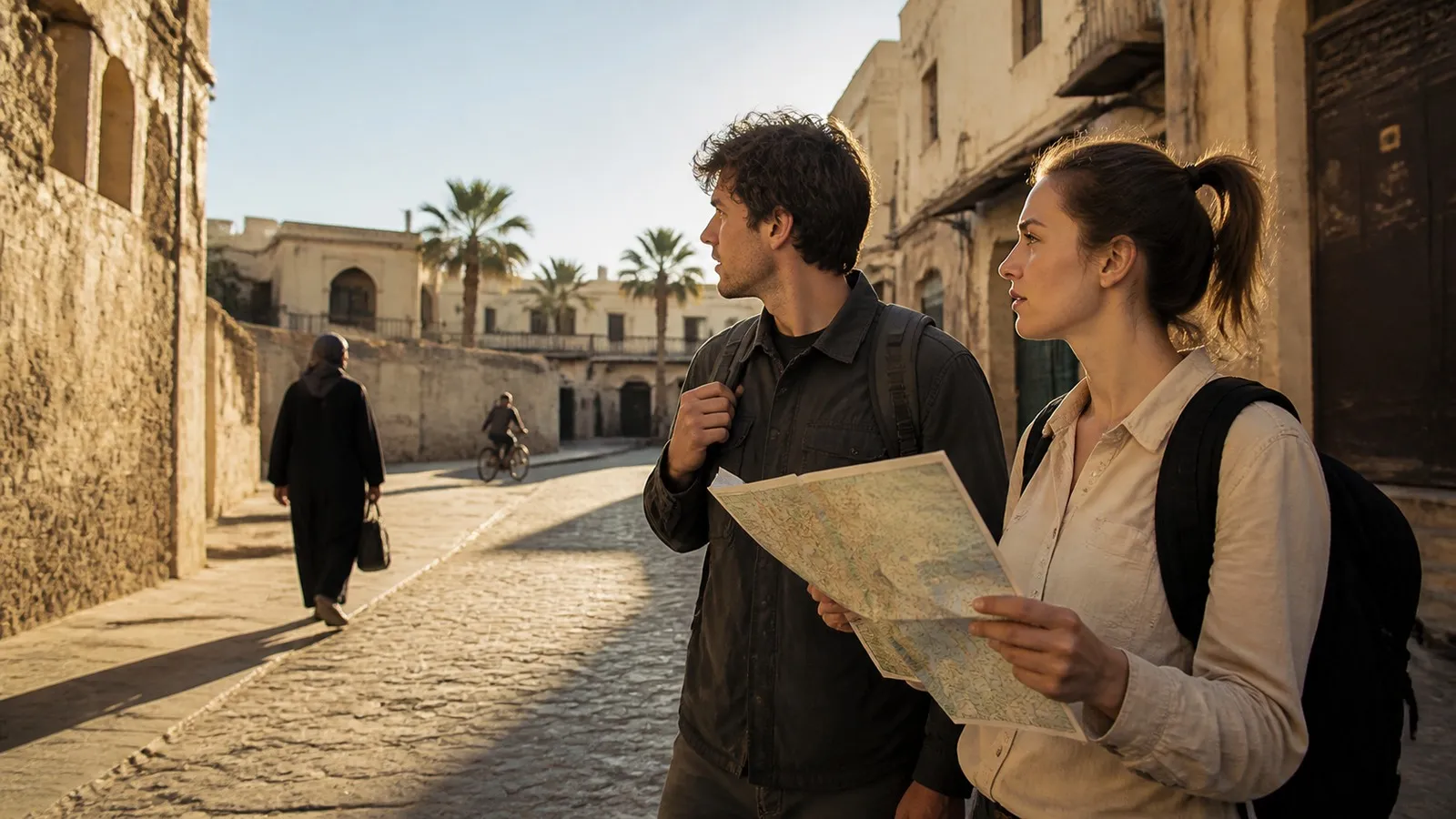 Photorealistic scene showing Karpo coordinating the wider day around Avenza Maps.