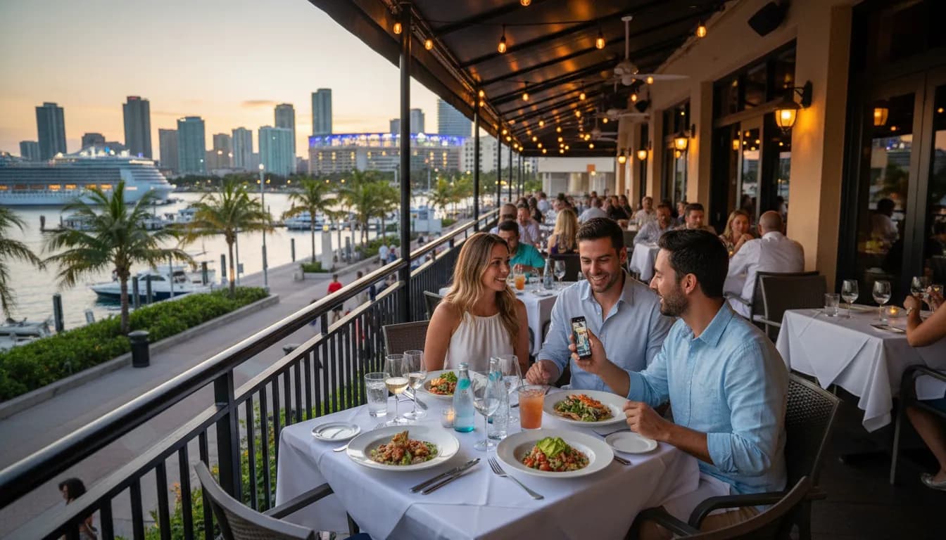 Practical city scene for Dining Out for Tigres - Whitecaps Fans: Miami Restaurants with a View