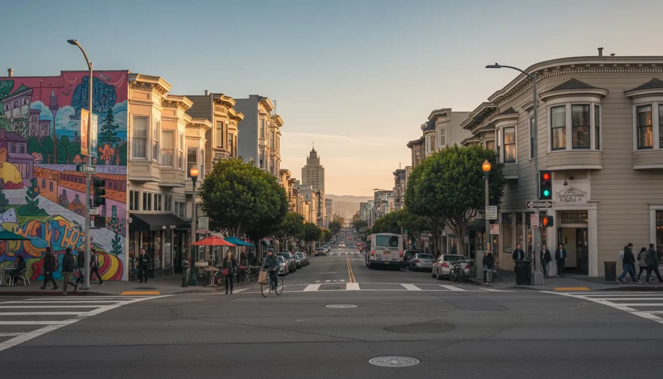 Navigating San Francisco's 'The End of Oak Street': A Neighborhood Guide — photorealistic San Francisco editorial scene