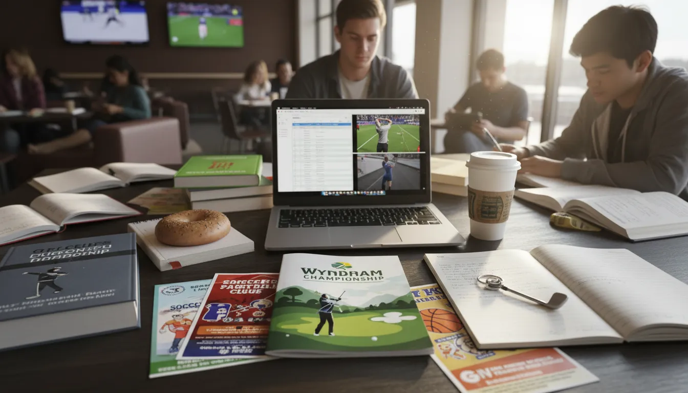 Wyndham Championship: LA Student Sports Planning and Study Balance — photorealistic Los Angeles editorial scene