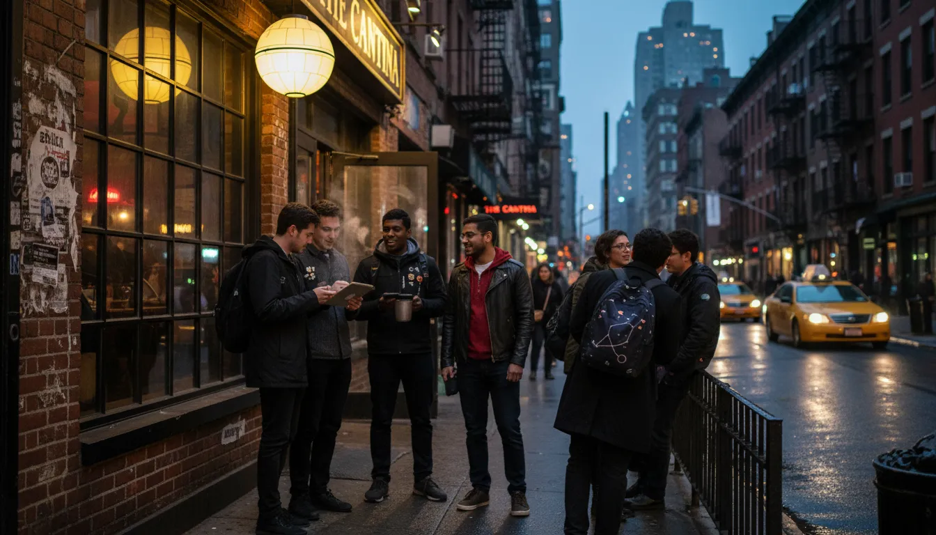 New York City Watch Parties: Finding the Force for 'star wars' Fans — photorealistic New York City editorial scene