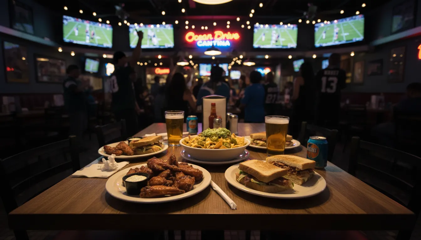 Practical city scene for Miami Restaurants: Game Day Bites and 'nfl games' Atmosphere