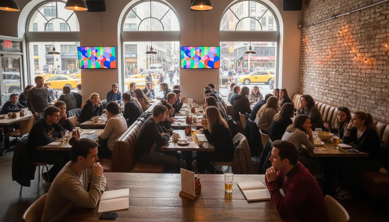 NYC Watch Parties: Gathering Spots for 'gta 6 netflix' Conversations — photorealistic New York City editorial scene