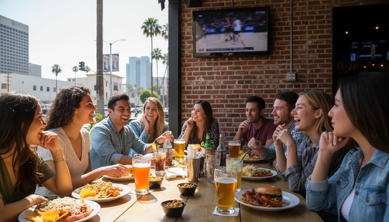 Los Angeles Sports Social: Local Hangouts Beyond 'toronto open' Events — photorealistic Los Angeles editorial scene