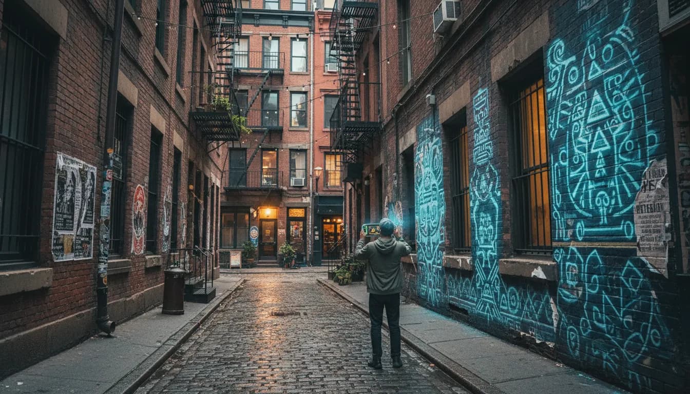 Exploring New York City Neighborhoods with a Zelda Switch 2 Lens: Hidden Gems — photorealistic New York City editorial scene