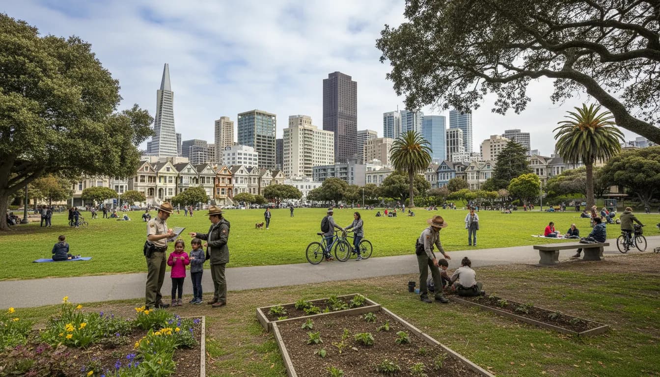 Practical city scene for Rangers Buzz: Free San Francisco Parks for a Reset