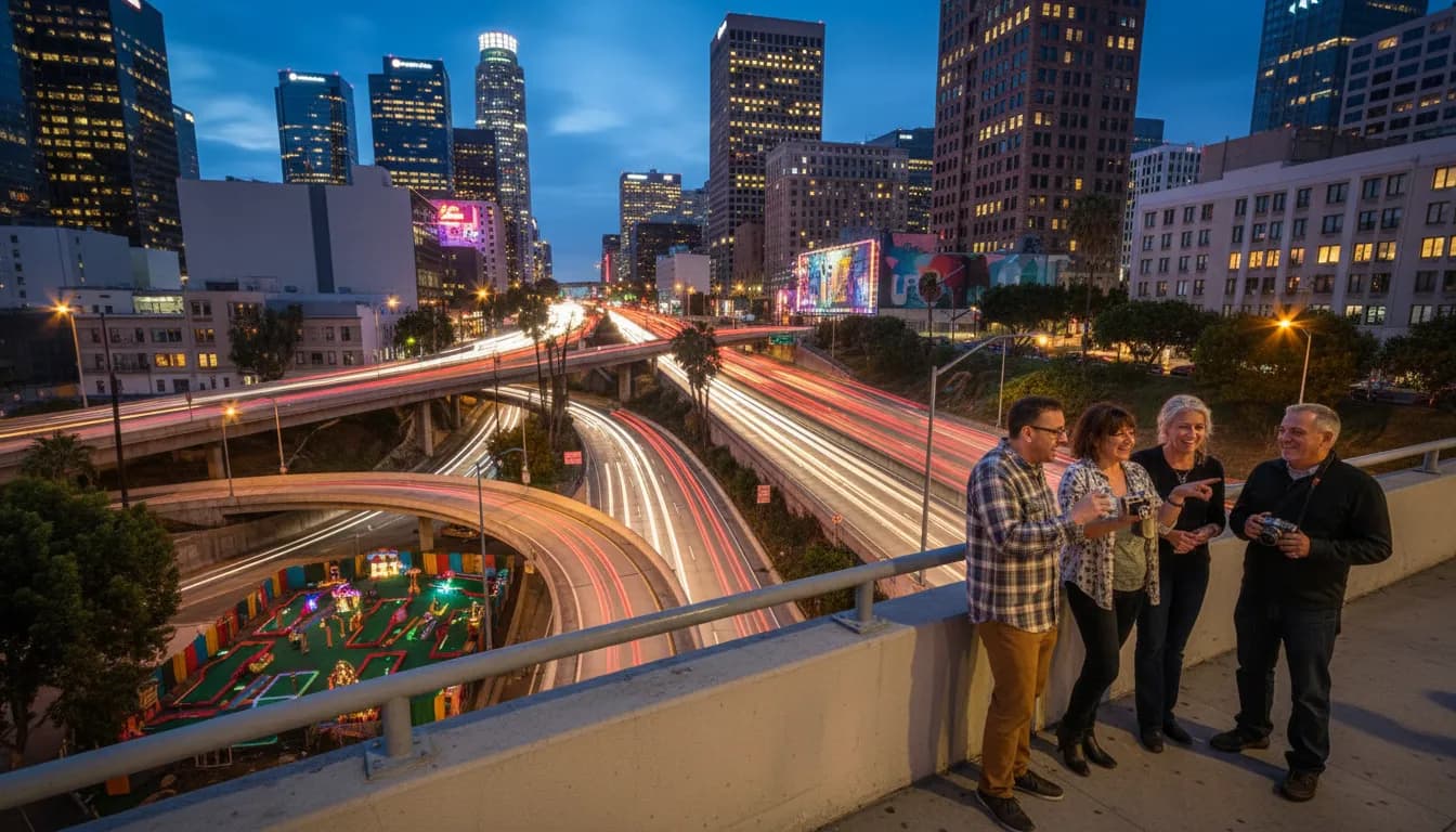 Unearthing Los Angeles' Quirkiest Spots, Perfect for Grown Ups 3 Fans — photorealistic Los Angeles editorial scene