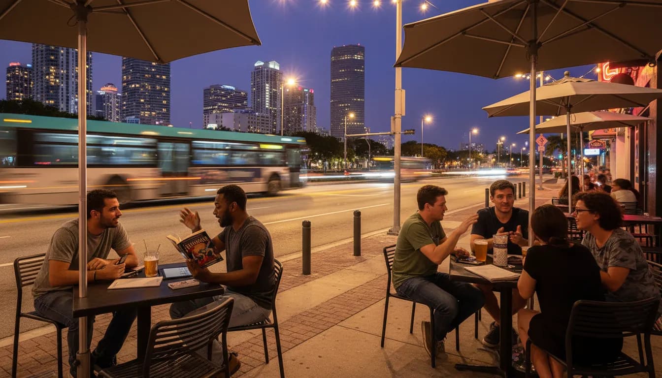 Practical city scene for Miami Nights: Bars for Discussing Monsters of God and Speculative Fiction