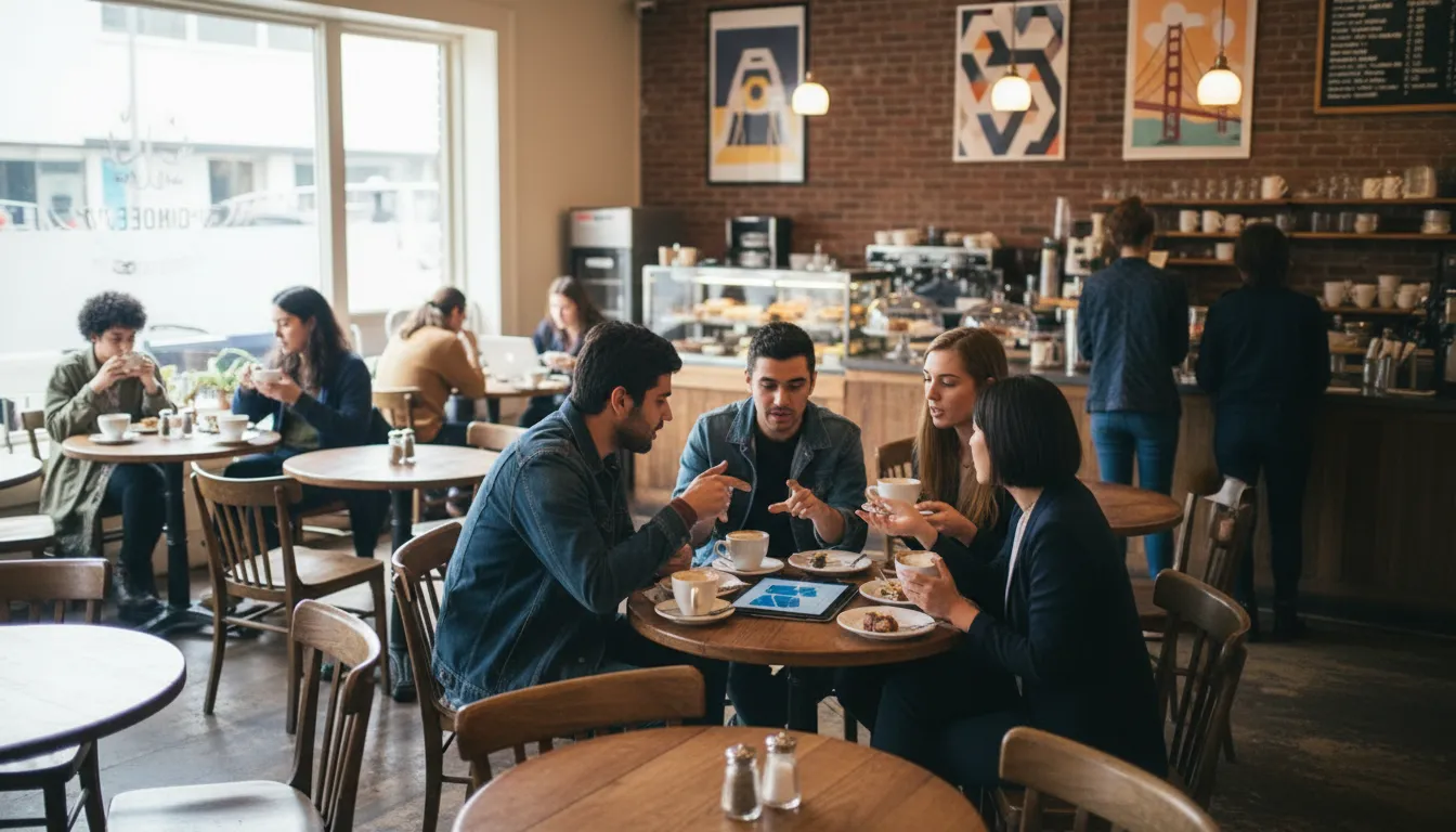 Practical city scene for San Francisco Coffee & Dessert Spots Inspired by 'SWAT Exiles Season 2' Themes