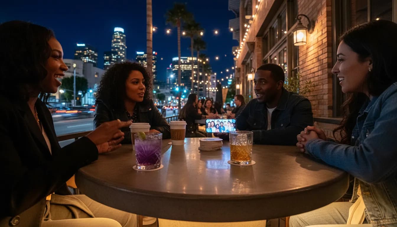 Los Angeles Nightlife: Where to Discuss 'A Different World' Sequel Chatter — photorealistic Los Angeles editorial scene