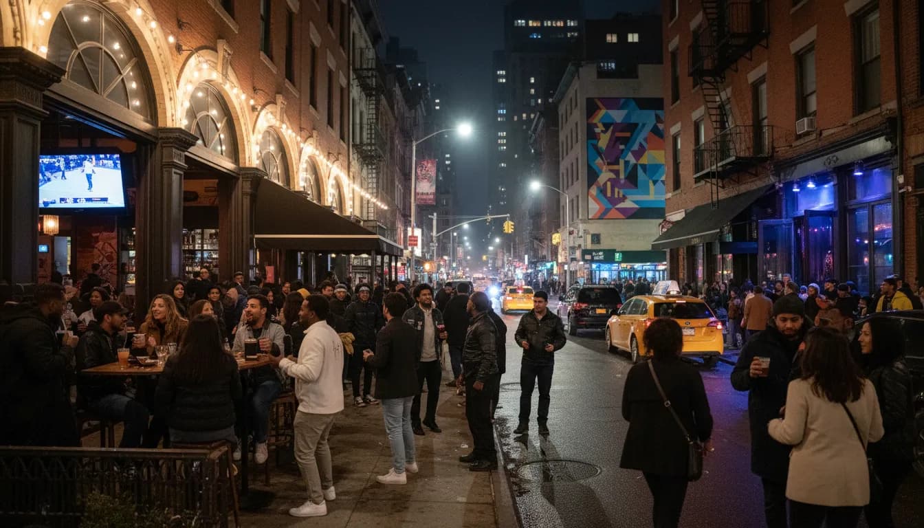 Practical city scene for Finding Your Vibe: Top Watch Parties & Social Hubs for Drake Fans in NYC