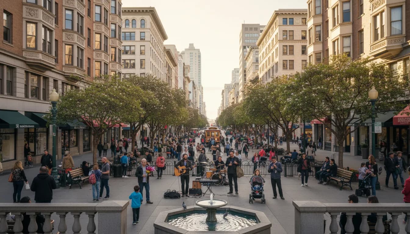 Practical city scene for San Francisco Neighborhood Guides: Timeless Charms & Julie Andrews' Enduring Legacy