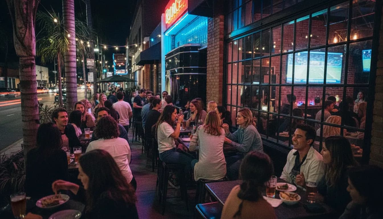 Practical city scene for Los Angeles Sports Social Scene: Connecting Over Competition and Nicholas Hoult's Appeal