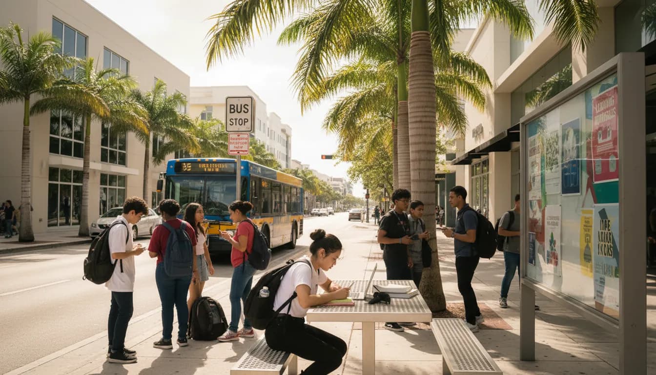 Practical city scene for Back to School in Miami: Resources & Readiness, Reflecting Naomi Osaka's Discipline
