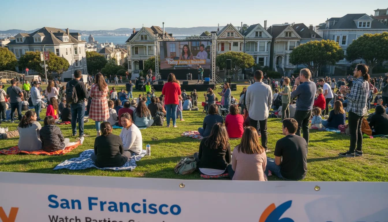 Practical city scene for San Francisco Watch Parties: Gathering to Connect, Like Today with Jenna & Sheinelle