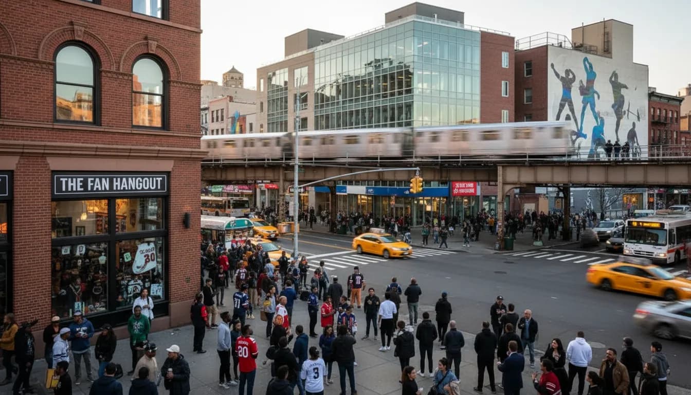 Exploring NYC's Iconic Sports Hubs: A Neighborhood Guide Inspired by Mercedes Russell — photorealistic New York City editorial scene