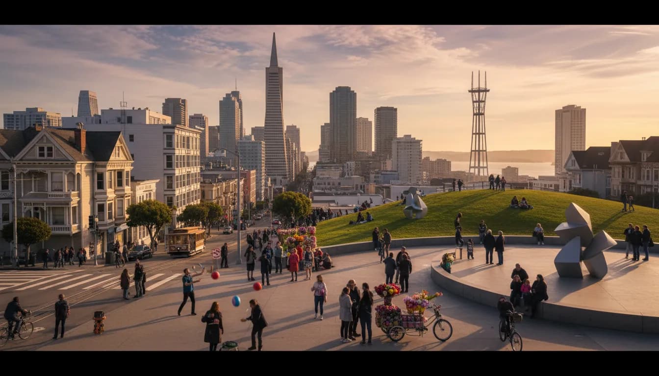 Practical city scene for San Francisco's Free Thrills: Discovering Entertainment Beyond Dana White Contender Series