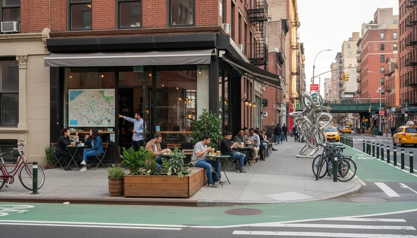 Practical city scene for NYC Planning & Coffee: Epic Connections in New York City's Sweet Spots
