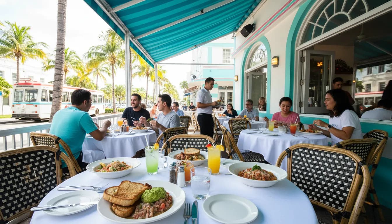 Practical city scene for Miami's Top Restaurants for a Taste of Local Flavor, Inspired by Drew Brees' Legacy
