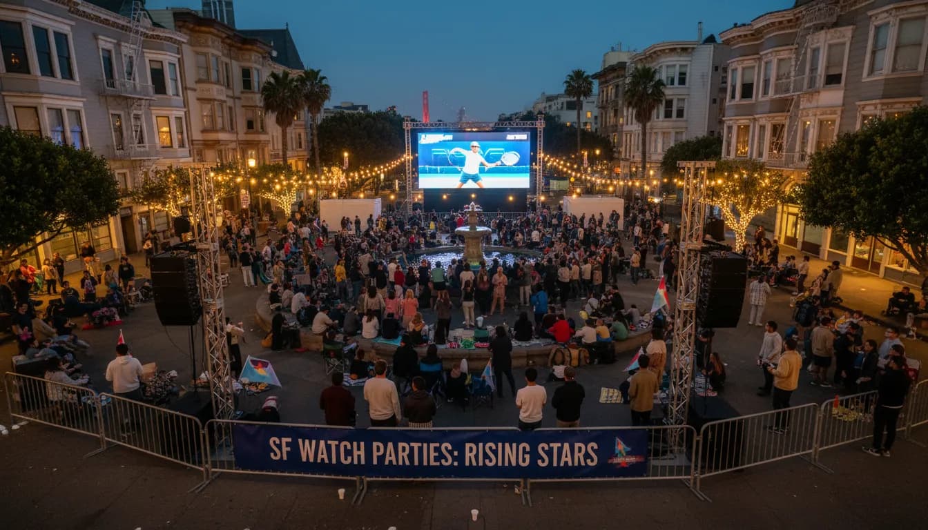 Practical city scene for San Francisco Watch Parties: Channeling the Spirit of Arthur Fils' Rising Talent