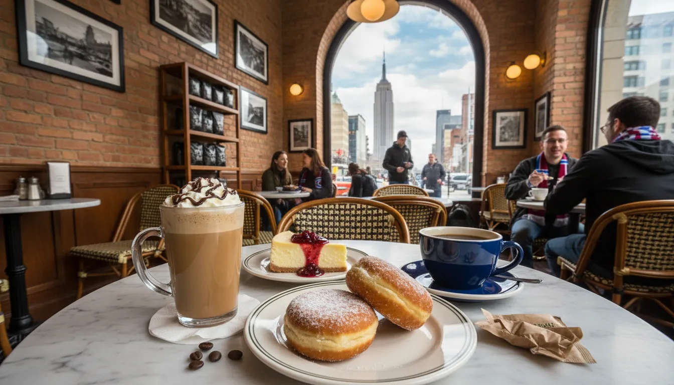 Practical city scene for New York City Coffee & Dessert: Fueling Up Like Real Salt Lake Fans