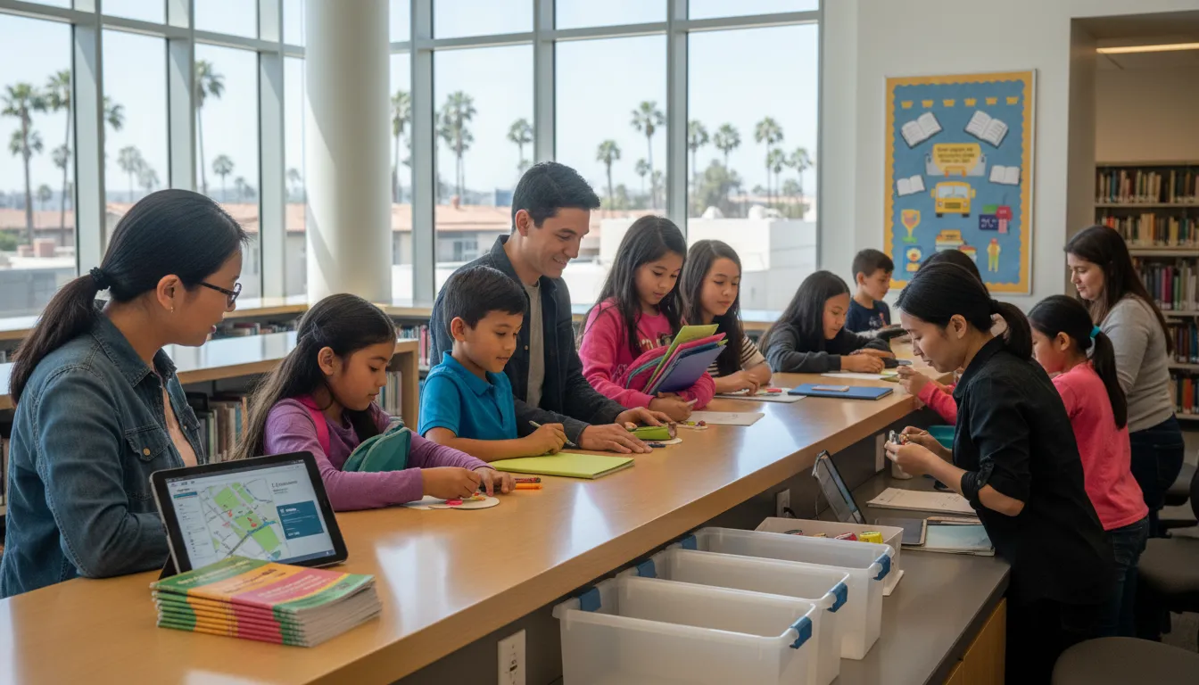Practical city scene for Los Angeles Back-to-School Readiness: A Smooth Transition Like Minnie Driver's Versatility