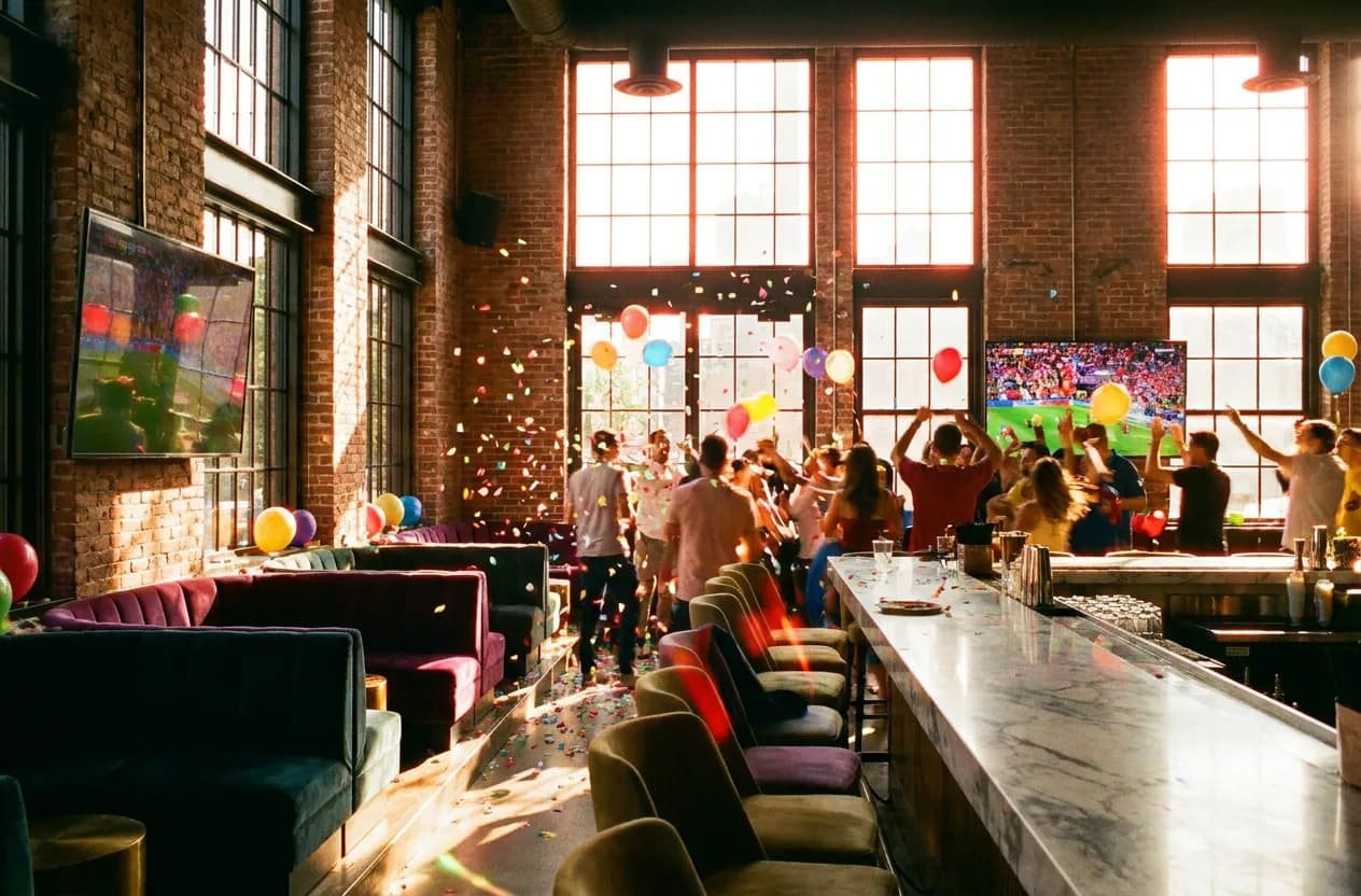 Theater district lounges split-screen World Cup matches with emmy nominations 2026 live announcement coverage - World Cup 2026