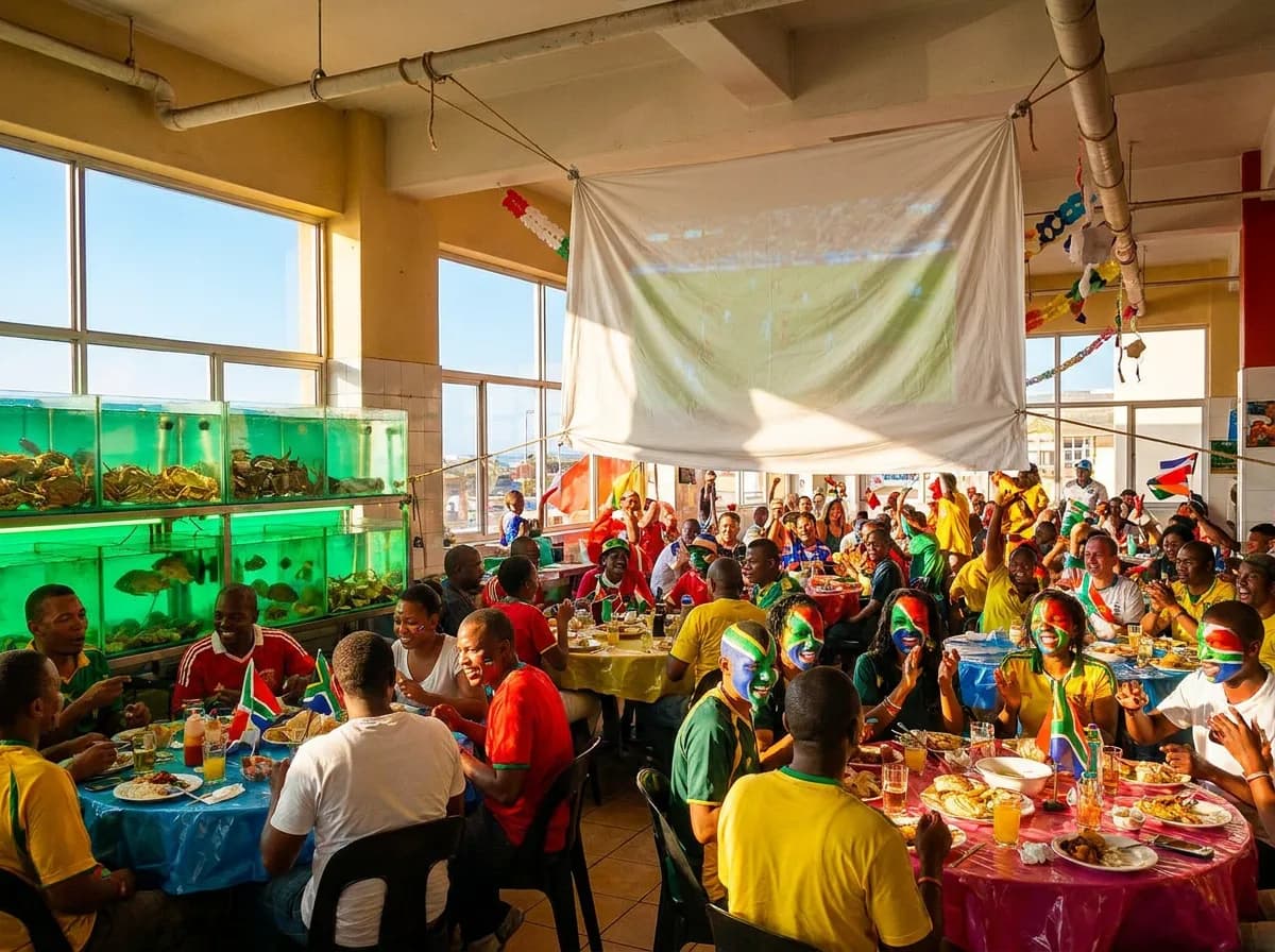 Brooklyn's Chinatown seafood halls mount projectors for World Cup while kids debate moana live action casting outside - World Cup 2026