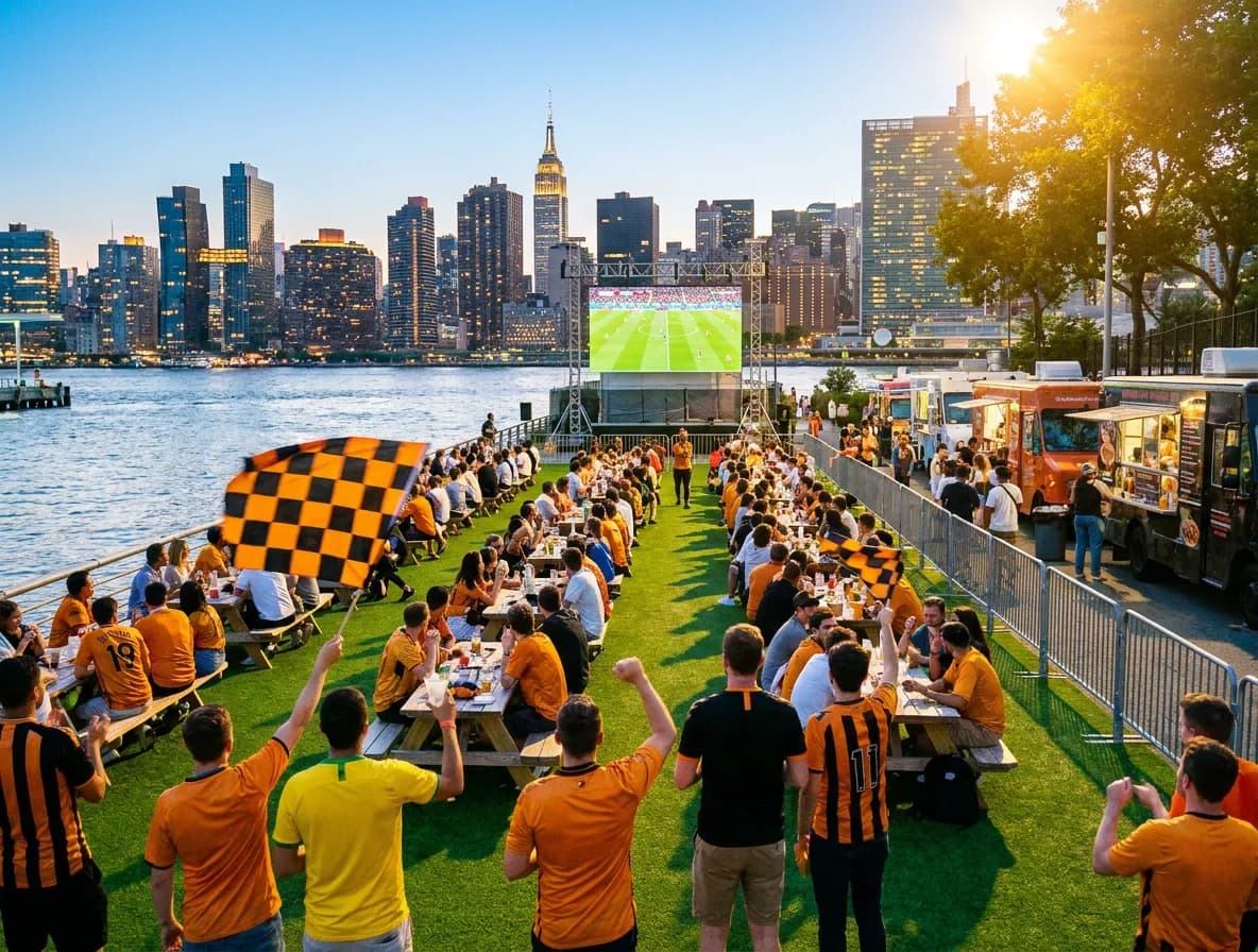 Williamsburg pierside parklets set up outdoor dining and projection screens for every World Cup evening match this June - World Cup 2026