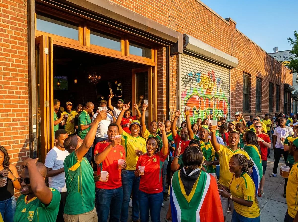 Chanting fans spill from the Berry Street bars two hours before kickoff and never fully disperse - World Cup 2026