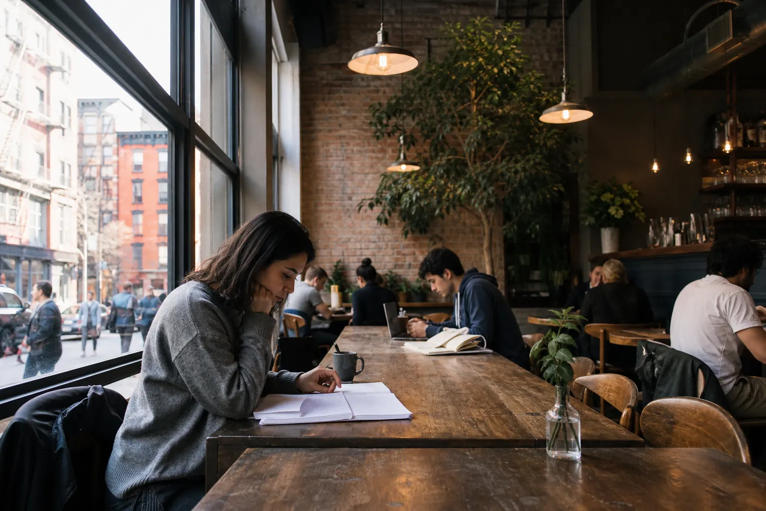 Editorial city scene for best cafes for studying in NYC