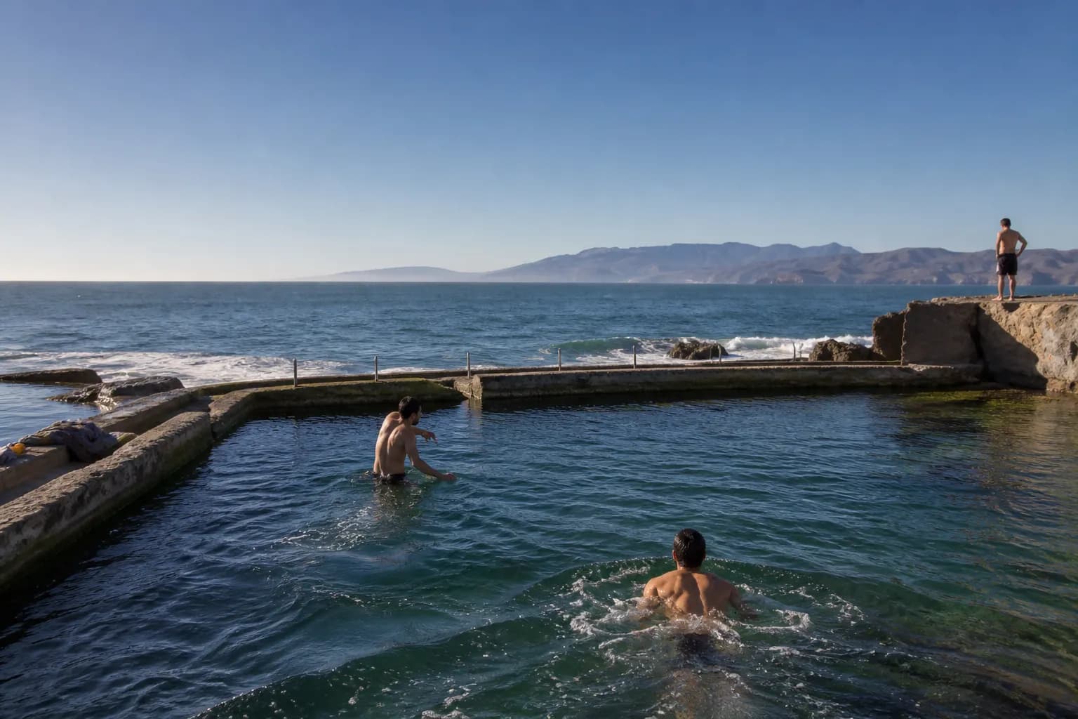 Editorial city scene for swimming holes near me in SF